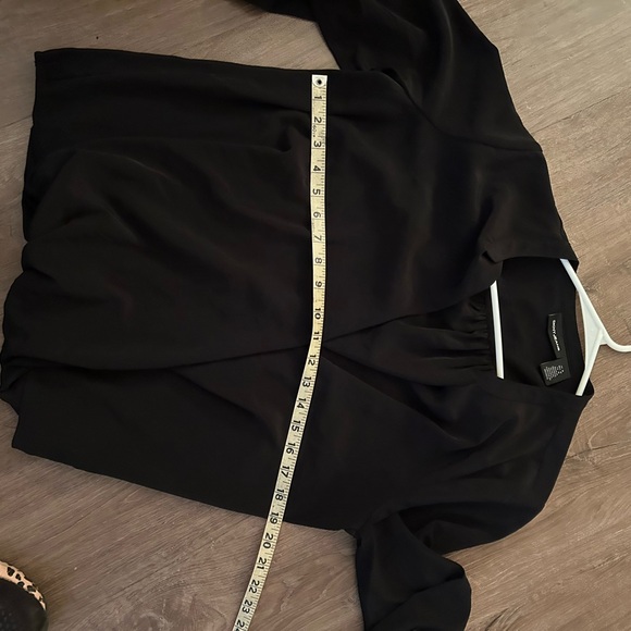 NWOT DKNY Women's Black Drape Blouse - Picture 4 of 5